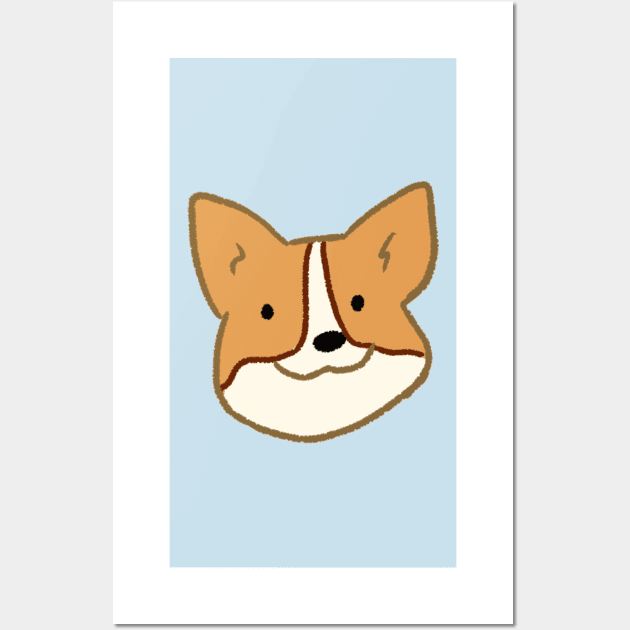 Cute Corgi face art Wall Art by Mayarart